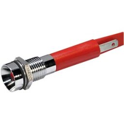 CML TECHNOLOGIES LED 1950-230RT - LED signal light, 5 mm, red, 230 V, indoor recess, Ø8 mm, 22 mcd