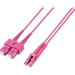TTL NETWORK TTL 61552D-10M4 - FO cable, LC / SC duplex 50/125µ, OM4, violet, 1m