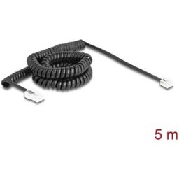 DELOCK 88481 - Telephone cable / coiled cable, RJ11 plug / RJ45 plug, 5 m