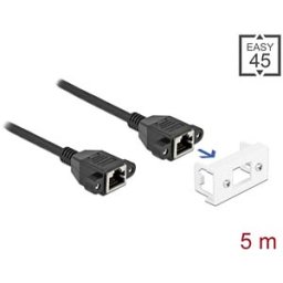 DELOCK 87137 - Network extension cable, Easy 45, S/FTP, Cat.6a, 5 m, black