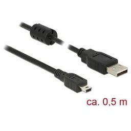 DELOCK 84911 - Cable USB 2.0 Type-A male > Mini-B male 0.5 m