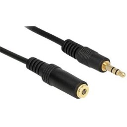 DELOCK 83764 - Stereo Jack Extension Cable 3.5 mm 3 pin male > female 1 m black