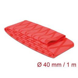 DELOCK 19604 - Schrumpfschlauch X-Muster rutschfest 1 m x 40 mm rot