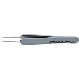 KNIPEX KN 92 21 13 ESD - Precision tweezers with rubberised handle ESD, 112 mm