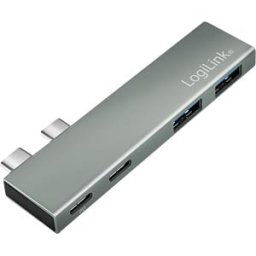 LOGILINK UA0399 - Adapter 2x USB-C male > 2x USB-C female (PD), 2x USB-A, 5K 60Hz