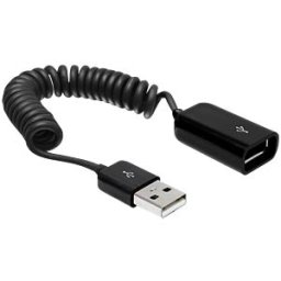 DELOCK 83163 - USB 2.0 A plug/socket spiral cable