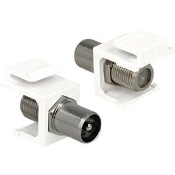 DELOCK 86362 - Keystone module IEC plug > F jack, white