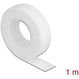 DELOCK 18375 - Hook and loop tape on roll, 1 m x 13 mm, white