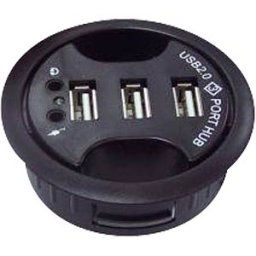 GOOBAY INDESKHUB A60-SW - inDesk 3-port HUB with audio, 60 mm, black