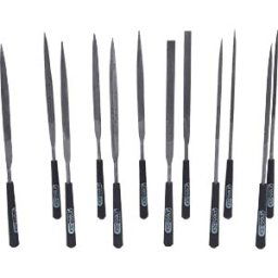 KS TOOLS GMBH KS 140.3050 - Needle file set with plastic handle, 12 pieces