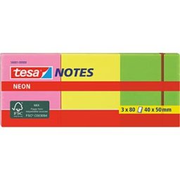 TESA 56001 - tesa® Neon Notes, 40 x 50 mm, 3x 80 sheets