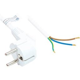 GOOD CONNECTIONS GC P0185-W015 - power cord type E+F CEE 7/7 to open ends, white, 0,75 mm², 1,5 m