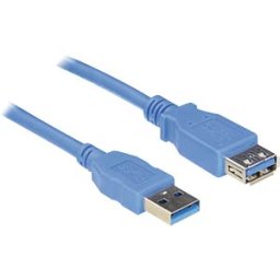 DELOCK USB3 A-VL 500 BL - USB3 cable,SUPER-SPEED,A plug>A socket 5.0m, blue