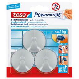 TESA 57578 - tesa® Powerstrips® round hooks, matt chrome