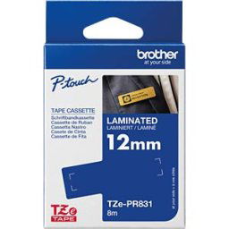 BROTHER P-TOUCH TZEPR831 - laminiertes Schriftband, schwarz auf premium-gold, 12 mm