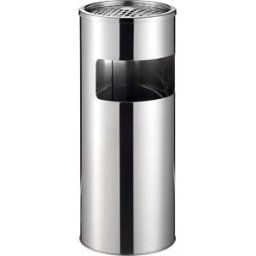 DURABLE 337323 - Waste container with ashtray, 17 l, round, black