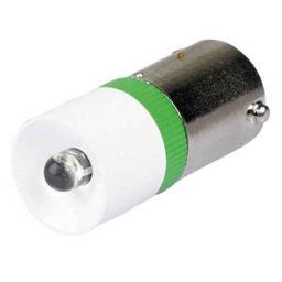 SIGNAL CONSTRUCT MEDB 2578BR - Reflector LED, BA9s, green, 230 V, 4000 mcd, Ø10 mm, 50°