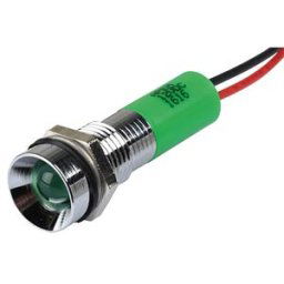 APEM APM Q8R3C G12E - Indicator LED, 12 V DC, 8 mm, wired, green/BrC