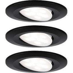 PAULMANN PLM 99991 - Calla recessed light, 6 W, 4000 K, round, matt black, set of 3