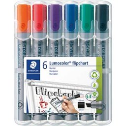 STAEDTLER 356BW6 - Flip chart marker, chisel tip, 6 colours