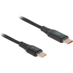 DELOCK 88136 - Sync & charge cable, USB-C -> C, charging display, 140 W, 1.2 m