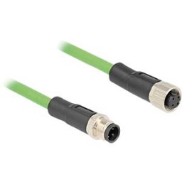 DELOCK 80406 - M12 cable, D-coded, 4 pin plug / socket, 1 m