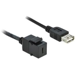 DELOCK 86384 - Keystone Module USB 2.0 C female > USB 2.0 A female with cable