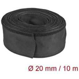 DELOCK 19193 - Fabric hose with rip-tape fastening, 10 m x 20 mm, black