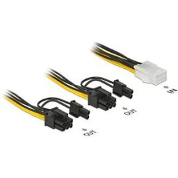 DELOCK 85452 - Delock Cable PCIe power 6 pin female > 2x 8 pin male, 15 cm