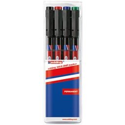 EDDING 140S/4S - OHP marker/four assorted colours/tip 0.3 mm