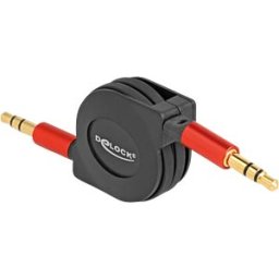 DELOCK 85369 - Cable 3.5 mm 3 pin jack plug to plug, roll on, 0.90 m