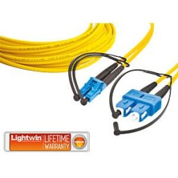 LIGHTWIN LDP-09 LC-SC3 - Duplex fibre optic patch cable, SM OS2, LC - SC, 3.0 m