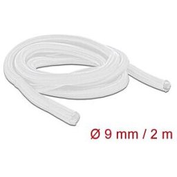 DELOCK 20697 - Braided Sleeving self-closing 2 m x 9 mm white