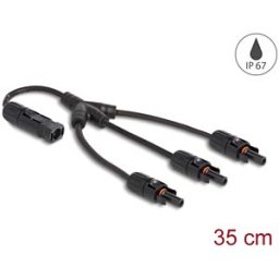 DELOCK 88224 - DL4 Solar Splitter Cable 1 x Plug to 3 x Socket 35 cm black