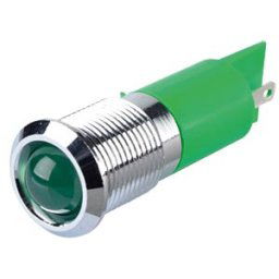 APEM APM Q14P1C G12E - Indicator LED, 12 V DC, 14 mm, FASTON, green/BrC