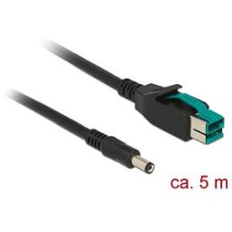 DELOCK 85501 - PoweredUSB cable male 12V > DC 5,5 x 2,1 mm, 5 m