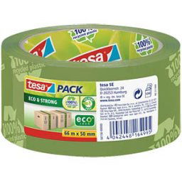 TESA 58156 - TESAPACK Eco & Strong, 66 m x 50 mm, green, printed