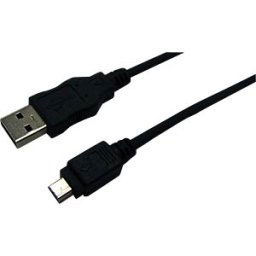 LOGILINK CU0015 - USB 2.0 cable, USB-A/M to Mini-USB/M, black, 3 m