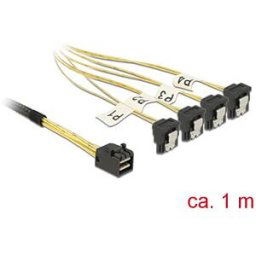 DELOCK 85685 - Cable Mini SAS HD SFF-8643 > 4 x SATA 7 Pin angled 1 m