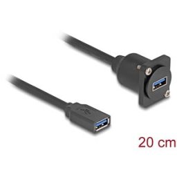 DELOCK 87983 - USB cable, type-A socket / socket, D-type, black, 20 cm