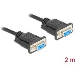 DELOCK 87785 - Null modem cable, 9-pin, Bu./Bu., CTS/RTS auto control, 2 m