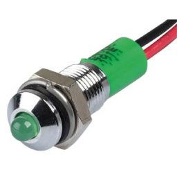 APEM APM Q6P3C G24E - Indicator LED, 24 V DC, 6 mm, wired, green/BrC