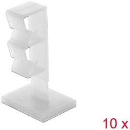 DELOCK 60177 - Cable holder, self-adhesive, natural, 10 pieces