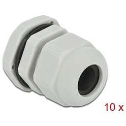 DELOCK 60199 - Cable Gland, PG13.5, 10 pieces, grey