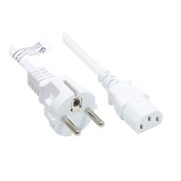 GOOD CONNECTIONS GC P0030-W010 - power cord type E+F CEE 7/7 to C13 , white, 0,75 mm², 1 m