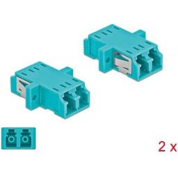 DELOCK 86536 - Optical Fiber Coupler LC/LC Duplex 2 pieces light blue