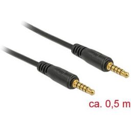 DELOCK 85695 - Stereo Jack Cable 3.5 mm 5 pin male > male 0.5 m black