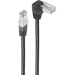 SHIVERPEAKS SHVP 08-64015 - patch cable, angle-straight, black, 0,5 m
