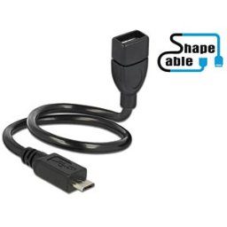 DELOCK 83927 - Cable USB2.0 Micro-B male>USB2.0 Type-A female OTG ShapeCable 0.
