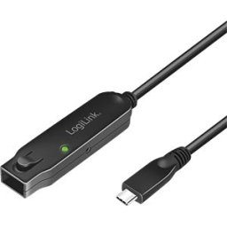 LOGILINK UA0418 - USB 3.1 cable, C plug to port, amplifier, black, 5 m